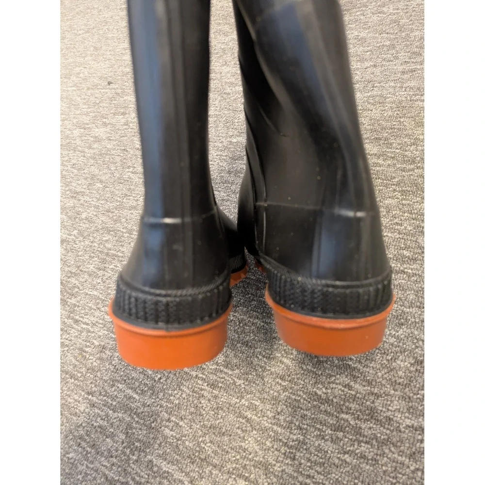 Kids‎ Size 4 Black Rain Boots Rubber Waterproof